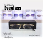 LUMIN premium men's titanium frame eyeglasses, rectangular shape, matte black finish Eyeglass