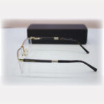 LUMIN premium men's titanium frame eyeglasses, rectangular shape, matte black finish Eyeglass