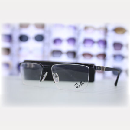 LUMIN-premium-mens-titanium-frame-eyeglasses-rectangular-shape-matte-black-finish-Ray-Ban