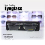 LUMIN premium men's titanium frame eyeglasses, rectangular shape, matte black finish Tom Ford