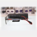 LUMIN premium men's titanium frame eyeglasses, rectangular shape, matte black finish