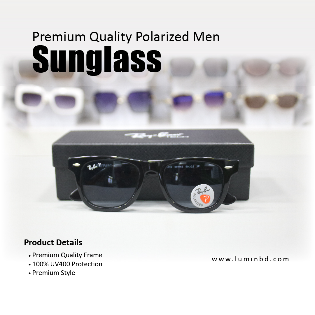 LUMIN premium polarized men's sunglasses with black frame Ray Ban-01 LUMIN premium polarized men's sunglasses with black frame Ray Ban