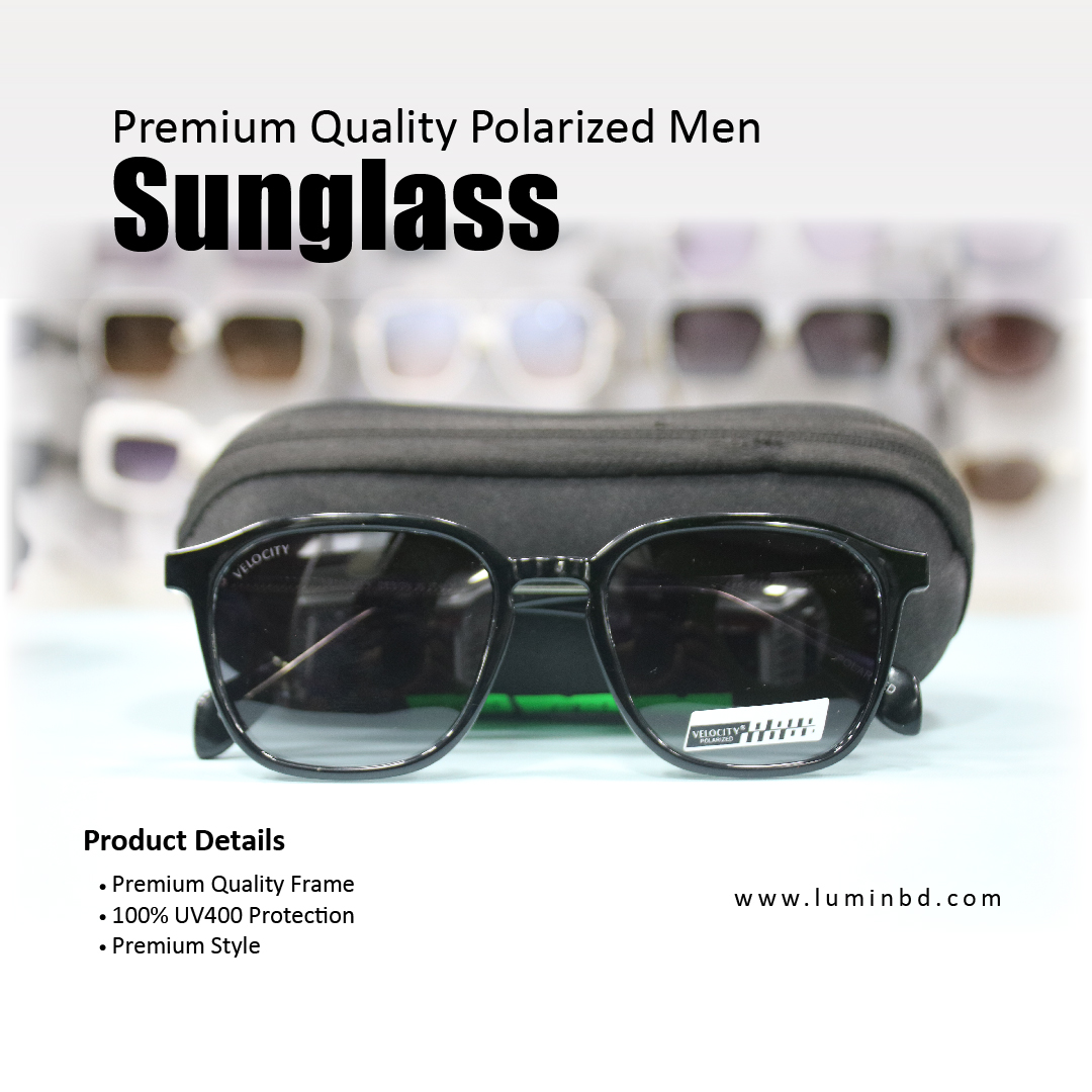 LUMIN premium polarized men's sunglasses with black frame Velocity-01 LUMIN premium polarized men's sunglasses with black frame Velocity